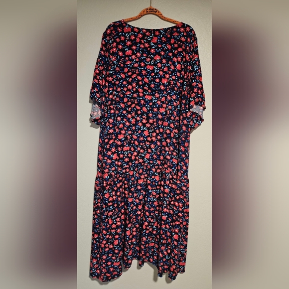 Avenue Val Print Wall Flower V-Neck Short Sleeve Dress Size 26W - Picture 4 of 12